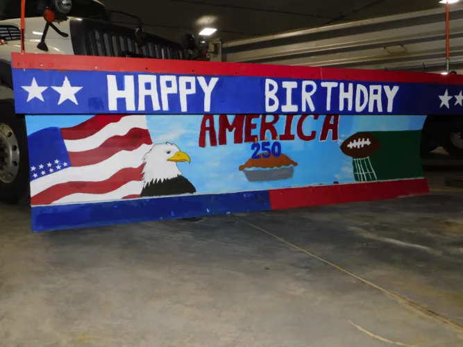 Students decorate ODOT plows for America's 250th